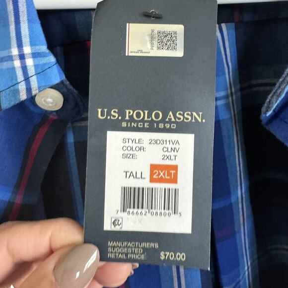 NWT U.S. Polo Assn Button Up Long Sleeve Shirt Men's 2XLT Style 23D311VA CLNV - Picture 3 of 7